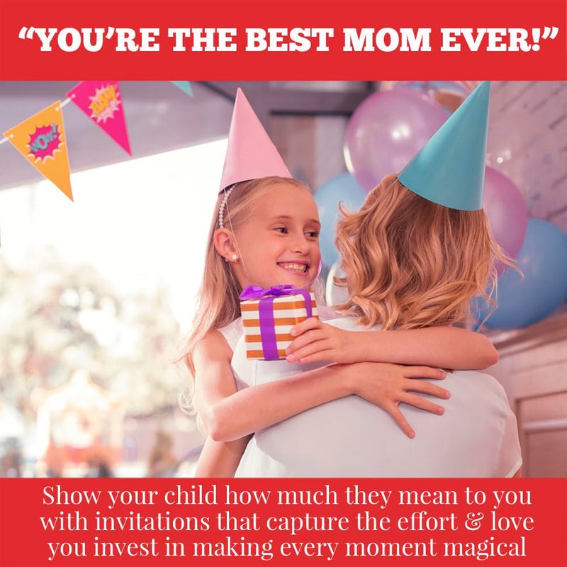 Amanda Creation Heard the Moos Red Cow-Themed Birthday Party Invitations for Kids, 20 5x7 Fill In Cards with Twenty White Envelopes by AmandaCreation - Image 5